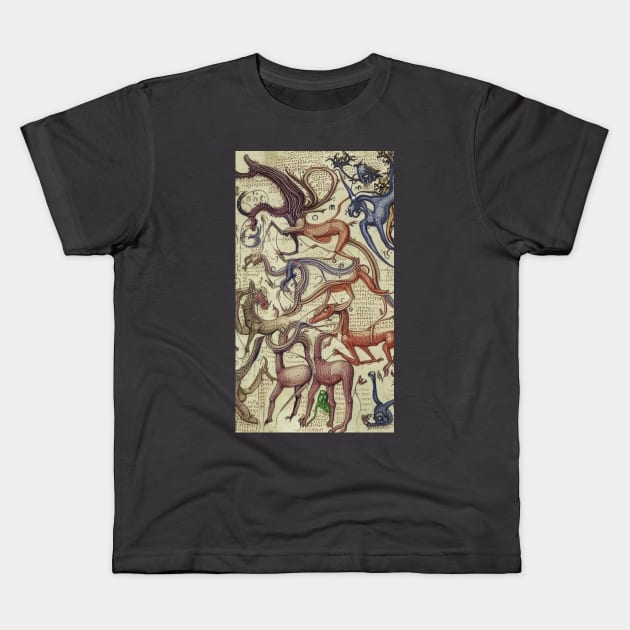 Medieval Dragons Kids T-Shirt by AlienMirror